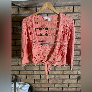 Salmon knitted cardigan
